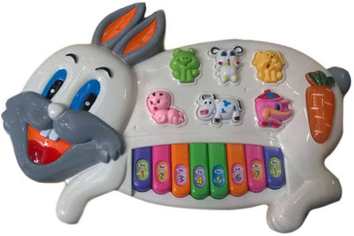 Khareedi Musical Rabbit Piano With Different Sounds(Multicolor)