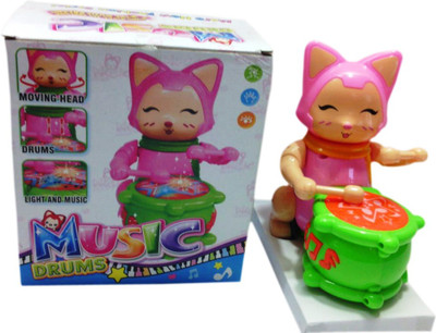 

Shop & Shoppee Cute Kitty Drummer With Music & Light(Multicolor)
