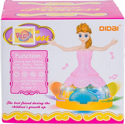 

Venus-Planet of toys Doll Unique Spin Lightning Ball Music Acton B/O & Omni Directional Fun Toy For Girls Of Age 3(Multicolor)