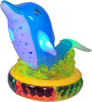 

Parteet Happy Dolphin with Flashing Lights and Music, Bump n Go, Projection for Kids(Multicolor)
