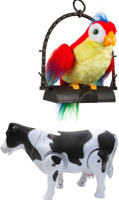 

AR Enterprises TALKING PARROT AND WALKING MILK COW-SET OF 2(Multicolor)