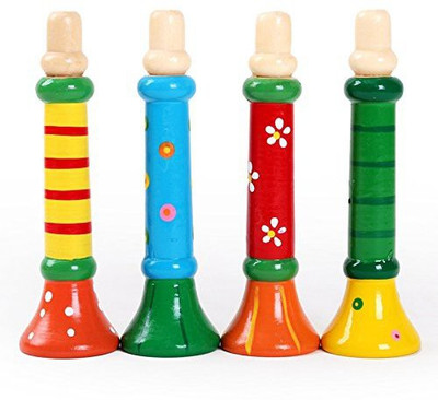 

Bhbuy Baby Kid Children Wooden Musical Instrument Trumpet Hooter Bugle Suona Toy(Multicolor)