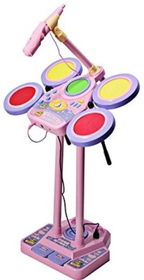 

kts khalsa toys and sales Hot Selling Electronic Junior Jazz Drum Beat Set with Mp3 Plug-In + Microphone + Pedal Mechanism + Adjustable Heights(Multicolor)