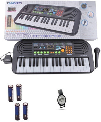 

Shop Easy HL-60FM 37 Keys Electronic Keyboard,Radio,Mic(Black)