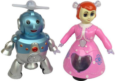 

AR Enterprises Musical Dancing Robot and Dora Doll with lights(Multicolor)