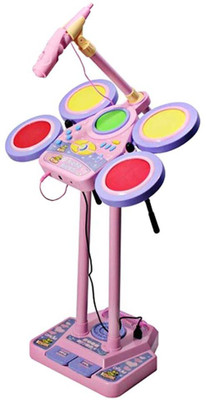 

GM Enterprises 5 Drum Head With Sing-along Microphone Jazz Drum Set - pink(Pink)
