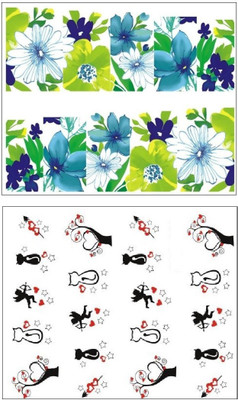 

Jenna Manicure Water Transfer Nail Art Decals Stickers- Sapphire Series NR-175(White)
