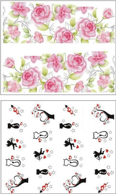 Jenna Manicure Water Transfer Nail Art Decals Stickers- Sapphire Series NR-135(White)