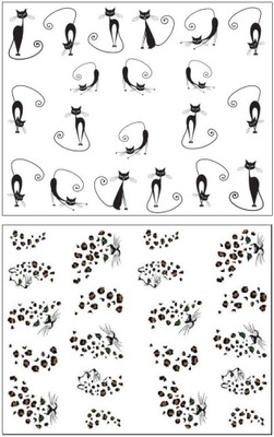 

Jenna Manicure Water Transfer Nail Art Decals Stickers- Sapphire Series NR-057(Multicolor)