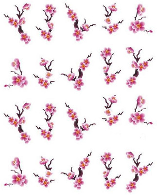 

SENECIO™ Pink Peach Cherry Blossom French Nail Art Manicure Decals Water Transfer Stickers 1 Sheet(Pink Peach)