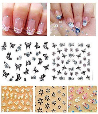 

Sangaitap 20 Sheets Of 3d Nail Art Deco Stickers Manicure For Fashionable Girls Women(Multicolor)