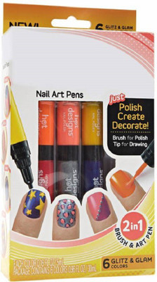 

SND 2 in 1 Hot Designs Polish Pens With 6 Glitz & Glam Colors(Multicolor)