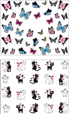 

Jenna Manicure Water Transfer Nail Art Decals Stickers- Sapphire Series NR-084(Multicolor)