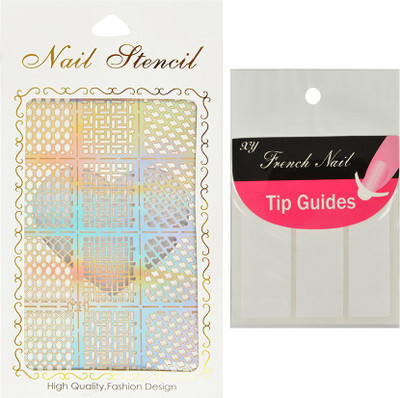 

Looks United Nail Art Stencil And French Nail Tip Guides(multicolor)