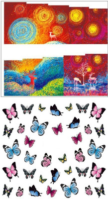 Jenna Manicure Water Transfer Nail Art Decals Stickers- Sapphire Series NR-370(White)