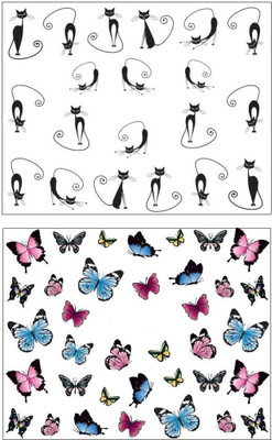 

Jenna Manicure Water Transfer Nail Art Decals Stickers- Sapphire Series NR-056(Multicolor)
