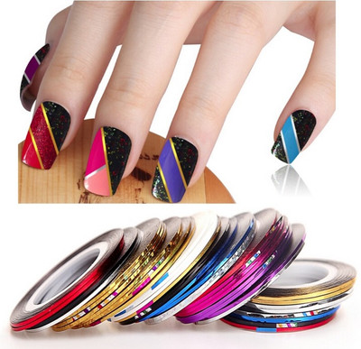 

Looks United 20 X Random Color Nail Art Striping Rolls Tape Nail Sticker Nail Tip Decoration(Mix Color)