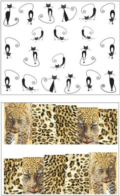 

Jenna Manicure Water Transfer Nail Art Decals Stickers- Sapphire Series NR-068(Multicolor)