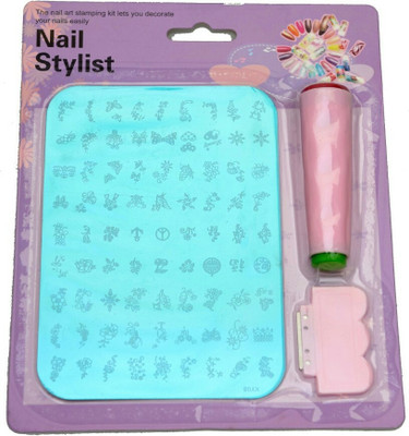 

Royalifestyle Nail Art Stamping Kit Image Plate With 81 Designs(Pink)