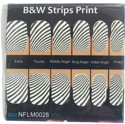 

NFLM Designer Nailwear B & W Strips(Black & White)