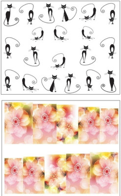 

Jenna Manicure Water Transfer Nail Art Decals Stickers- Sapphire Series NR-066(Multicolor)
