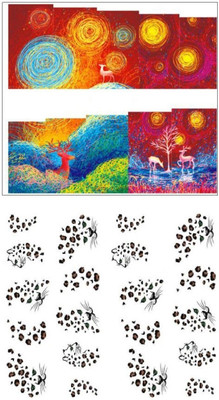 Jenna Manicure Water Transfer Nail Art Decals Stickers- Sapphire Series NR-369(White)