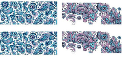 

SENECIO™ 2 Patterns Turquoise Blue Pink Blooming Water Transfer Nail Art Decal Sticker(Turquoise)