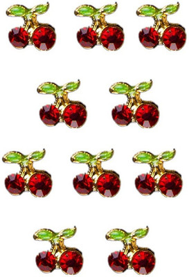 

Topnail 10 Pcs Cherry style 3D Crystal Rhinestone Glitters For Nail Art Decorations(RED)