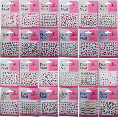 

Fengshangmei 24 Sheets 3D Nail Stickers(Multicolour)
