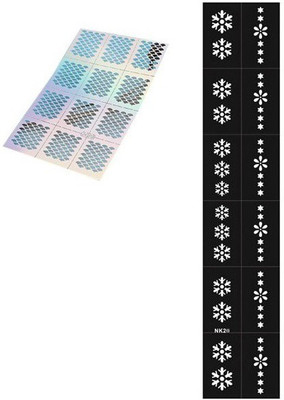 

Jinny International Fish Scale and snow flake Stencils(Silver, Black)