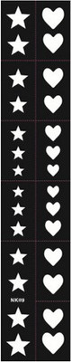 

Jinny International 12 Tips/Sheet Star and Heart Design Nail Art Manicure Stencil Stickers(Black)