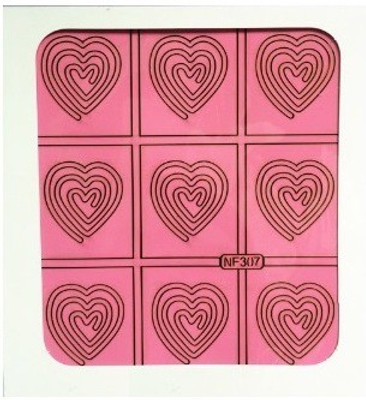 

Jinny International Heart Cyclone Nail Art Stencil Stickers(Pink)