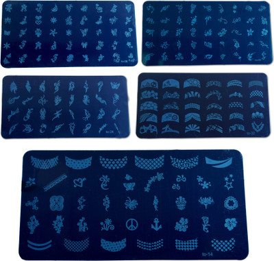 

Savni Nails art 5 large stamp Plate(blue)