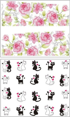 Jenna Manicure Water Transfer Nail Art Decals Stickers- Sapphire Series NR-134(White)
