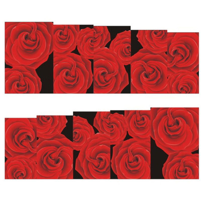 

SENECIO™ Romantic Red Rose Full Wraps Nail Art Manicure Decals Water Transfer Stickers 1 Sheet(Red/Black)