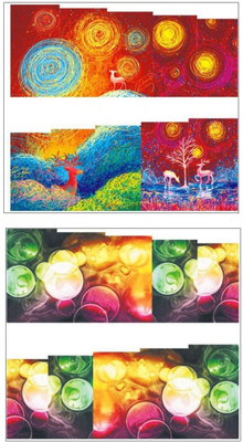 

Jenna Manicure Water Transfer Nail Art Decals Stickers- Sapphire Series NR-196(Multicolor)