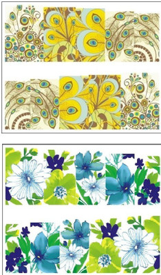 

Jenna Manicure Water Transfer Nail Art Decals Stickers- Sapphire Series NR-107(Multicolor)