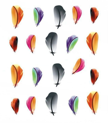 SENECIO™ 3D Printed Multicolor Feather Nail Art Manicure Decals Water Transfer Stickers 1 Sheet(Multicolor) Flipkart