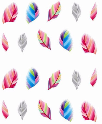 

SENECIO™ Colorful Feather French Nail Art Manicure Decals Water Transfer Stickers 1 Sheet(Multicolor)