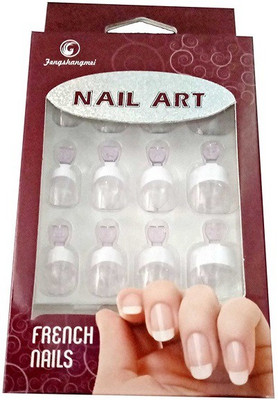 

Connectwide 12pc Transparent White tip Plastic Nail Art False Nail Tips(Transparant)