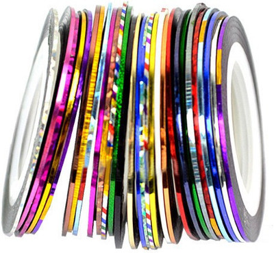 

Beautycura 30 Pcs Mixed Color Nail Art Stickers,Decoration striping tapes(Multi Color)