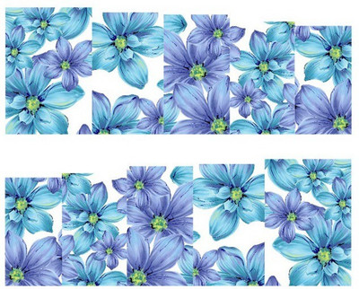 

Azzuro Blue Cherry Blossom French Nail Art Manicure Decals Water Transfer Stickers 1 Sheet(Blue Cherry Blossom)