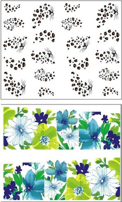 

Jenna Manicure Water Transfer Nail Art Decals Stickers- Sapphire Series NR-094(Multicolor)