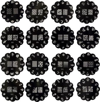 

Lifestyle-You 16 Pcs Nail Art Stamping Image Plates Set A(Steel)