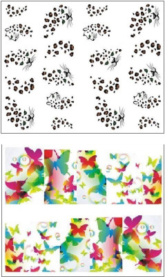 

Jenna Manicure Water Transfer Nail Art Decals Stickers- Sapphire Series NR-090(Multicolor)