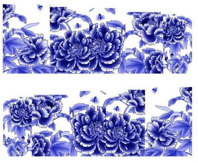 

SENECIO™ Royal Blue White Flower Full Wraps Nail Art Manicure Decals Water Transfer Stickers 1 Sheet(Royal Blue)