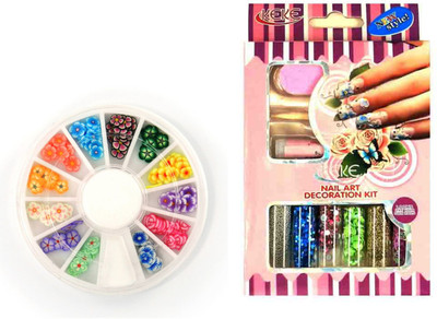 

Iris 7 Nail Art Decoration kit and Pastings Combo(Pink)