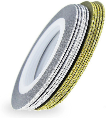 

Topnail 10 Rolls(5+5) Of Laser Gold Silver Glitter Striping Tape Line Nail Art Stickers(GoldSilver)