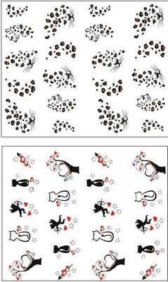 

Jenna Manicure Water Transfer Nail Art Decals Stickers- Sapphire Series NR-099(Multicolor)