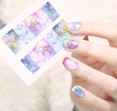 

Jenna Manicure Water Transfer Nail Art Decals Stickers- Sapphire Series NR-147(White)